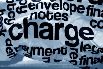 Charge text on crinkled paper
