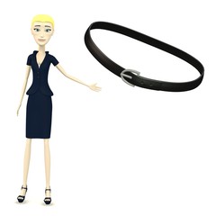 3d render of cartoon character with belt