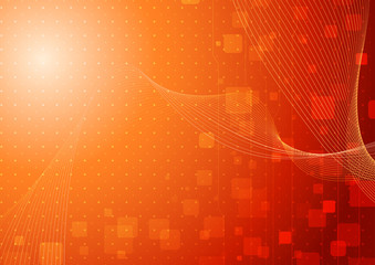 Modern hi-tech background template in orange