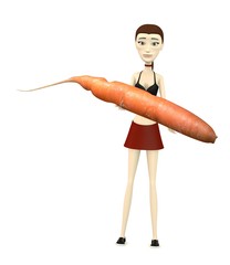 3d render of cartoon character with carrot