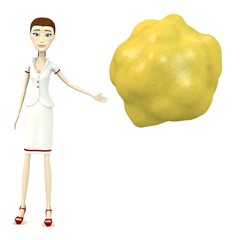 3d render of cartoon character with cholesterol cell