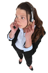 Female call-center worker