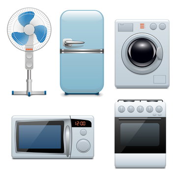 Vector household appliances icons