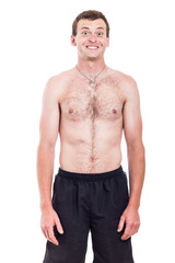 Fototapeta premium Shirtless man with toothy smile