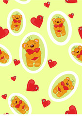 Plakat Seamless pattern with little bear