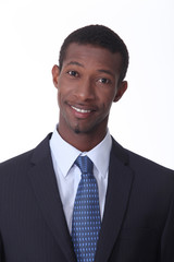 Happy businessman in suit