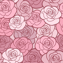 Fototapeta na wymiar Seamless pattern with roses. Vector illustration.