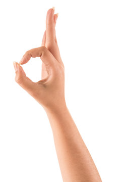 Beautiful female hand with Ok sign
