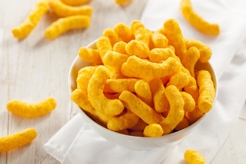Unhealthy Orange Puffy Cheese Crisps