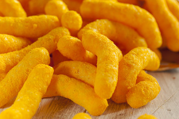 Unhealthy Orange Puffy Cheese Crisps