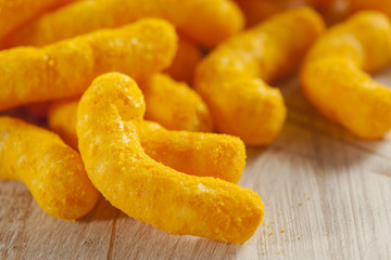 Unhealthy Orange Puffy Cheese Crisps