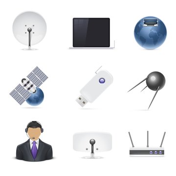 internet connections vector icon set