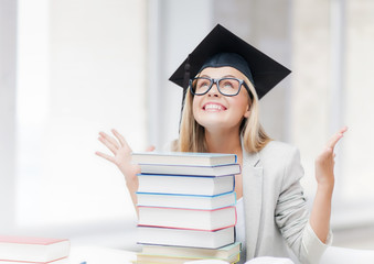 happy student in graduation cap