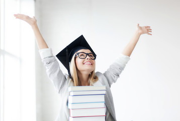 happy student in graduation cap