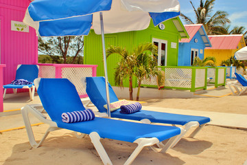 Beach chairs and bungalows