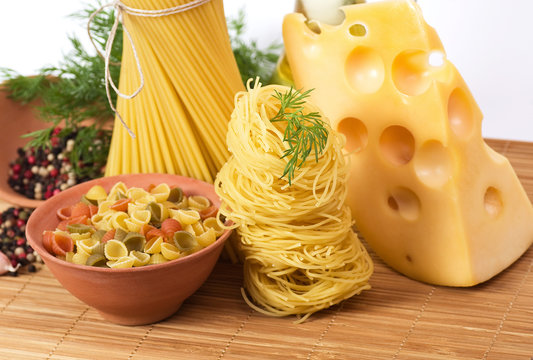 Italian pasta with cheese and olive oil