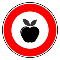 Pomme dans un panneau de signalisation