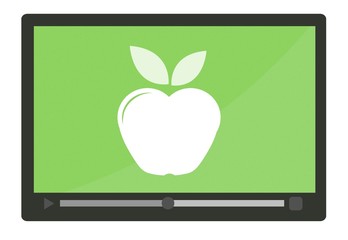 Pomme dans un lecteur vidéo
