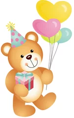 Photo sur Plexiglas Ours Joyeux anniversaire ours en peluche