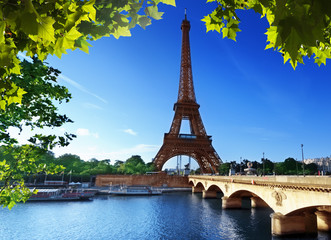 Naklejka na ściany i meble Wieża Eiffla w Paryżu. Francja