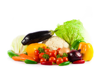 vegetables isolated on a white background