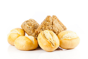 Bread on a white background. delicious buns  isolated on white