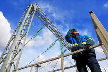 The worker at power plant