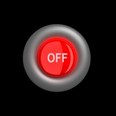 3D glossy button lighting in darkness