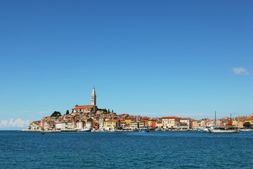 Fototapeta na wymiar Coastal city Rovinj in Croatia Adriatic coast, peninsula