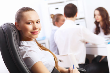 Young businessmen working in the office