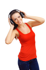 Happy smiling girl dancing