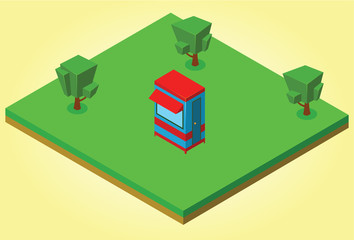 isometric security cabin