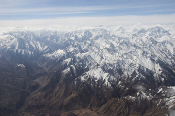 bird eyes view of Karakoram in Ladakh, India