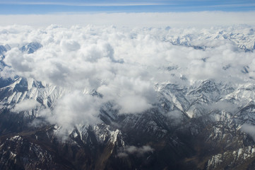 bird eyes view of Karakoram in Ladakh, India