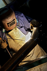 Arc welder with welding sparks