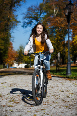 Girl biking