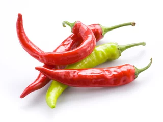 Wall murals Hot chili peppers hot chili peppers isolated on white