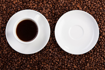 empty saucer and cup of coffee