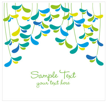 tarjeta flores colgantes azules