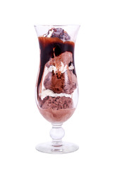 chocolate ice cream in a glass