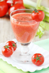 Healthy vegetable smoothie with tomatoes and celery