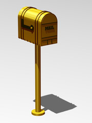 golden closed Mailbox made of gold