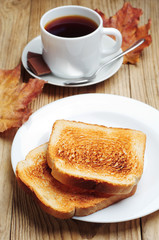Toast and cup of coffee