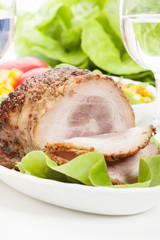 Bacon roulade. Selective focus