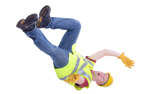 Construction worker falling