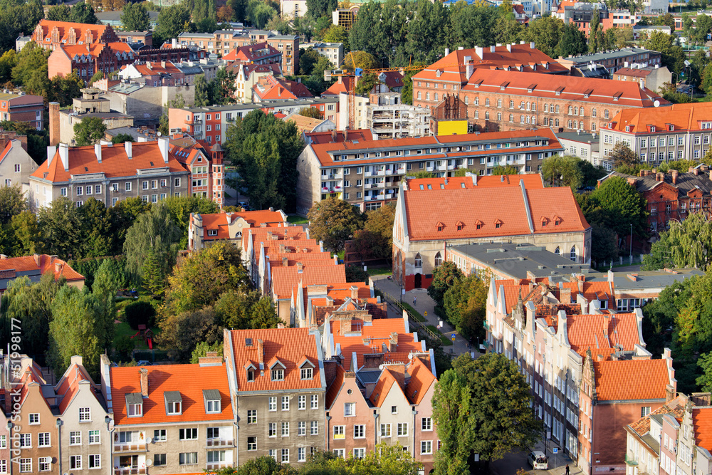 Poster City of Gdansk Cityscape in Poland