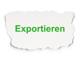 Business concept: Exportieren on Paper background