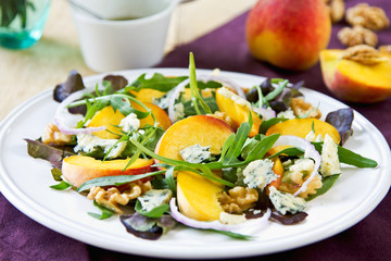 Peach with Blue cheese and Rocket salad