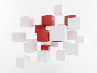 White 3d boxes / cube | Business Concept Wallpaper