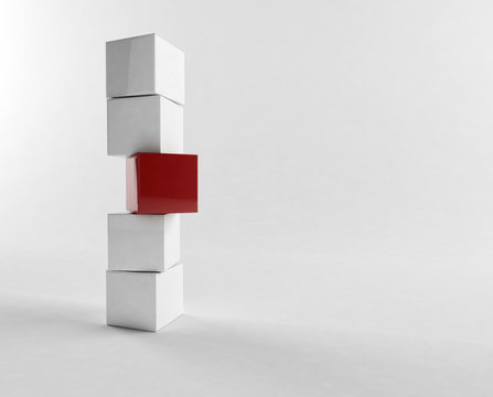 White 3d boxes / cube | Business Concept Wallpaper
